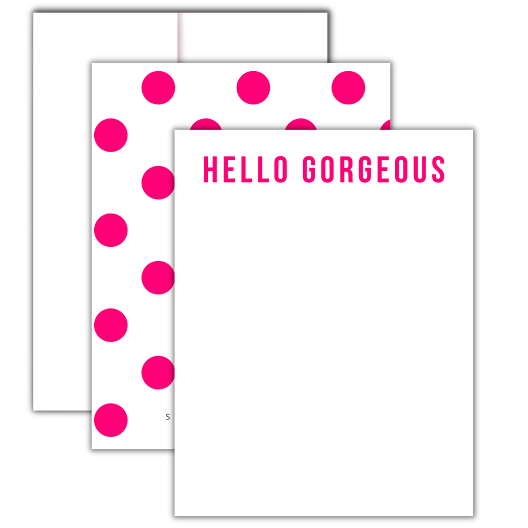 HELLO GORGEOUS - Set of 20 Notecards + 20 Envelopes
