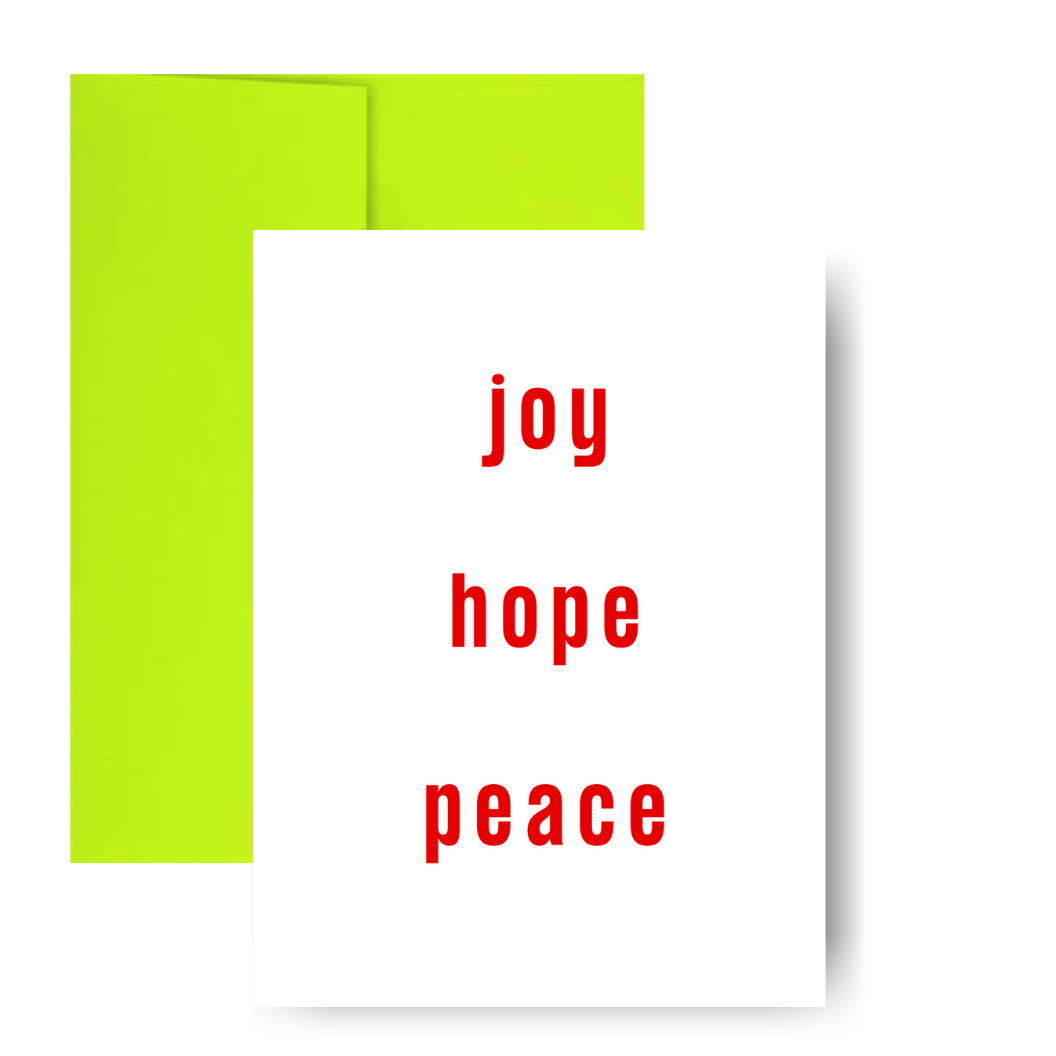JOY HOPE PEACE Greeting Card