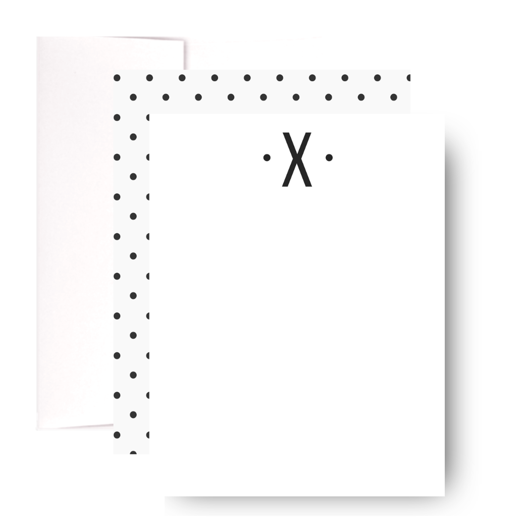 Monogram Notecard Set X