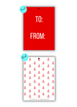 Load image into Gallery viewer, XL Holiday Gift Tags - Qty 10  |  Red Mini Christmas Trees  |  3.25&quot; x 4.5&quot;﻿

