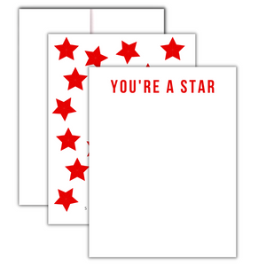 YOU'RE A STAR- Set of 20 Notecards + 20 Envelopes