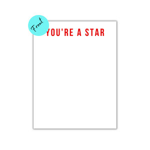 YOU'RE A STAR- Set of 20 Notecards + 20 Envelopes