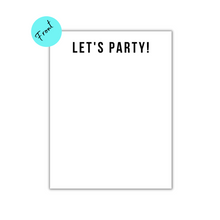 Load image into Gallery viewer, LET&#39;S PARTY - Set of 20 Notecards + 20 Envelopes
