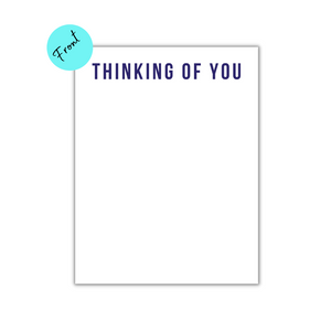 THINKING OF YOU - Set of 20 Notecards + 20 Envelopes